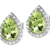 Jacques Lemans Ohrschmuck-Ohrstecker Peridot Tropfen Pave SE-O106B