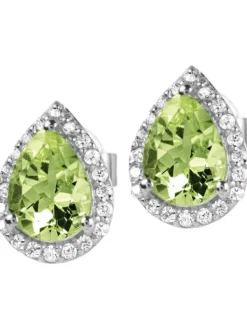 Jacques Lemans Ohrschmuck-Ohrstecker Peridot Tropfen Pave SE-O106B