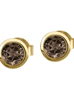 Jacques Lemans Ohrschmuck-Ohrstecker Rauchquarz SE-O101J