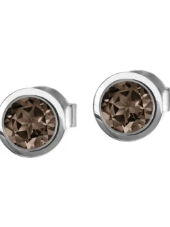 Jacques Lemans Ohrschmuck-Ohrstecker Rauchquarz silber SE-O101E