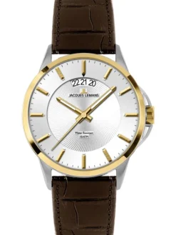 Jacques Lemans Herrenuhren-Sydney 42mm bicolor Leder 1-1540H
