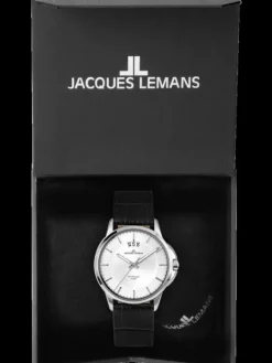 Jacques Lemans Herrenuhren-Sydney 42mm silberf. Leder 1-1540B
