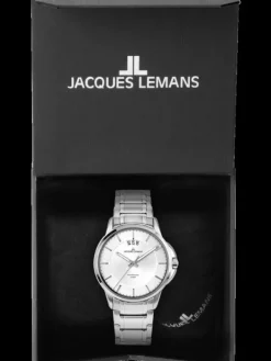 Jacques Lemans Herrenuhren-Sydney 42mm silberf. Stahlarmband 1-1540E