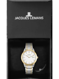 Jacques Lemans Herrenuhren-Sydney 40mm Bicolor Stahlband 1-2096E