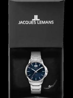 Jacques Lemans Herrenuhren-Sydney 42mm Blau Stahlarmband 1-1540M