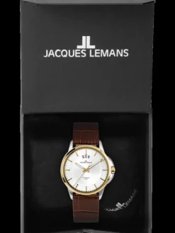 Jacques Lemans Herrenuhren-Sydney 42mm bicolor Leder 1-1540H