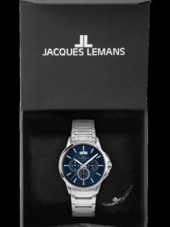 Jacques Lemans Herrenuhren-Sydney 42mm Chronograph Blau 1-1542I