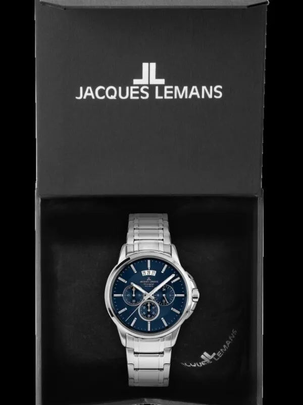 Jacques Lemans Herrenuhren-Sydney 42mm Chronograph Blau 1-1542I