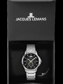 Jacques Lemans Herrenuhren-Sydney 42mm Chronograph Schwarz 1-1542D