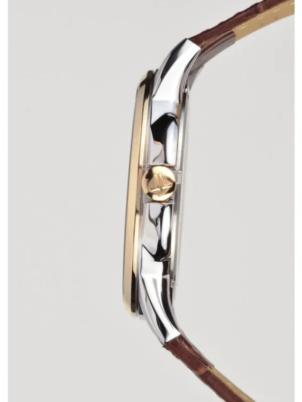 Jacques Lemans Herrenuhren-Sydney 42mm bicolor Leder 1-1540H