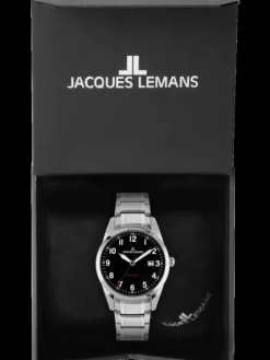 Jacques Lemans Herrenuhren-Vienna 40mm Gliederb. schw. 1-2002Q