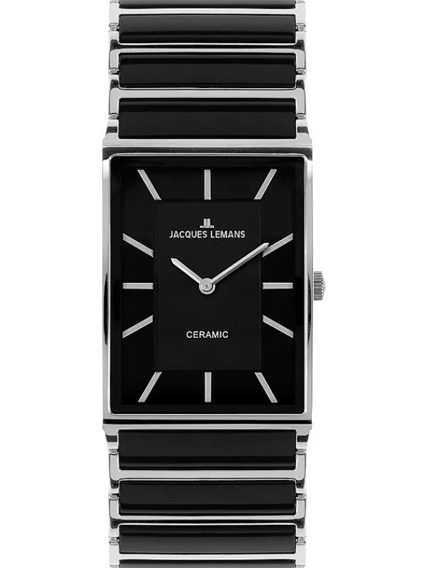 Jacques Lemans Damenuhren-York Ceramic schwarz 24mm 1-1594A