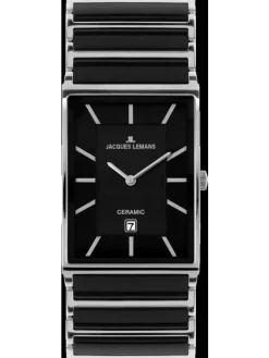 Jacques Lemans Herrenuhren-York Ceramic schwarz 28mm 1-1593.1A