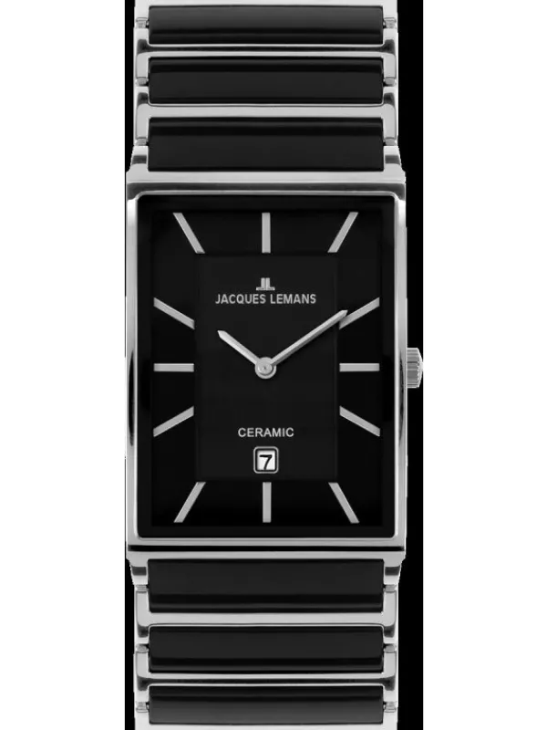 Jacques Lemans Herrenuhren-York Ceramic schwarz 28mm 1-1593.1A