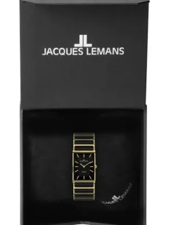 Jacques Lemans Damenuhren-York Ceramic schwarz/goldf. 20mm 1-1651D