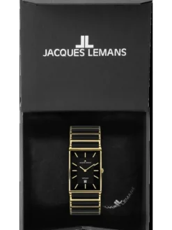 Jacques Lemans Herrenuhren-York Ceramic schw./goldf. 28mm 1-1593.1G