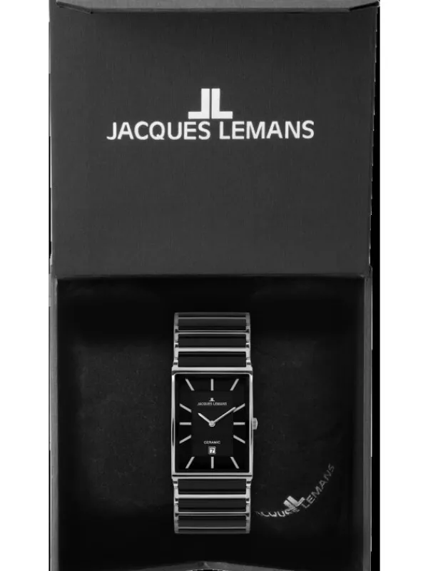 Jacques Lemans Herrenuhren-York Ceramic schwarz 28mm 1-1593.1A