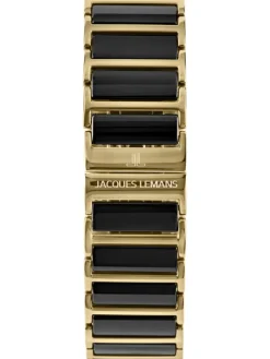 Jacques Lemans Damenuhren-York Ceramic schwarz/goldf. 20mm 1-1651D
