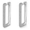 JETTE Ohrschmuck-GLAM Creolen Silber rechteckig S.88340035NL