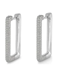 JETTE Ohrschmuck-GLAM Creolen Silber rechteckig S.88340035NL