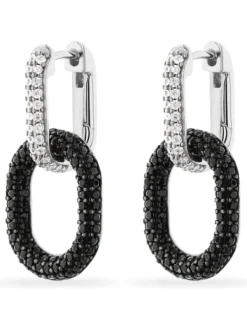 JETTE Ohrschmuck-LIQUID Creolen Silber schwarz S.88595327NL