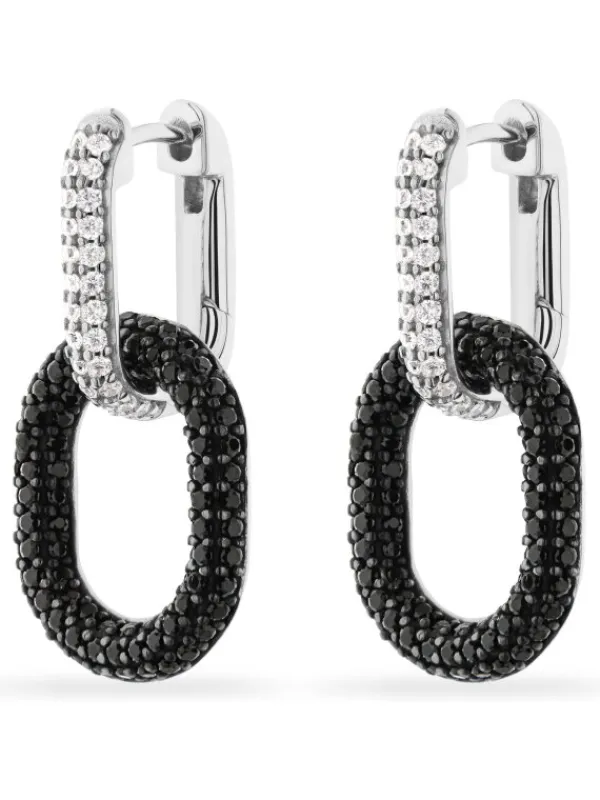 JETTE Ohrschmuck-LIQUID Creolen Silber schwarz S.88595327NL