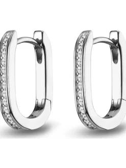 JETTE Ohrschmuck-LUNA Creolen Silber Zirkonia oval S.88160894NL