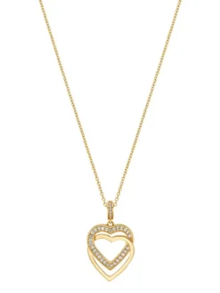 JETTE Halsketten + Collier-SWING HEART Halskette Silber Zirkonia goldf. S.88336071NL