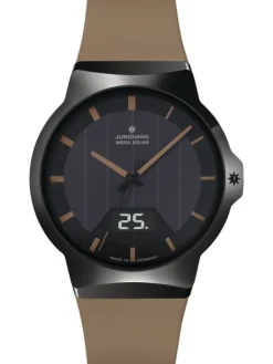 JUNGHANS Herrenuhren-Force Mega Solar, Kautschukband braun 018/1001.00
