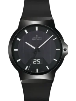 JUNGHANS Herrenuhren-Force Mega Solar, Kautschukband schwarz 018/1000.00