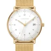 JUNGHANS Damenuhren-max bill Damen weiß goldf. Milanese 47/7452.46