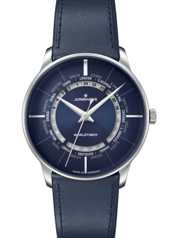 JUNGHANS Herrenuhren-Meister Worldtimer Blau 27/3010.01