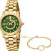 Just Cavalli Damenuhren-Eterna Set goldf. Grün JC1L359M0065