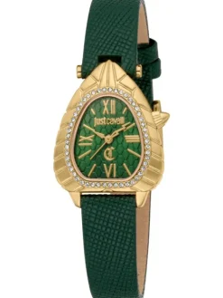Just Cavalli Damenuhren-Perla goldf. Leder grün JC1L366L0025