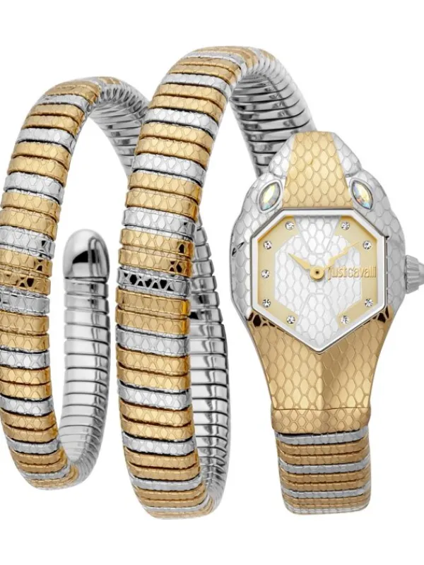 Just Cavalli Damenuhren-Signature Snake Doppelband bicolor JC1L168M0075