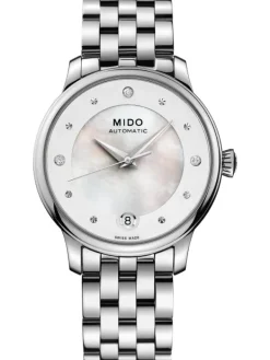 MIDO Damenuhren-BARONCELLI II, LR/A/STEEL/WHITE MOP M039.207.11.106.00