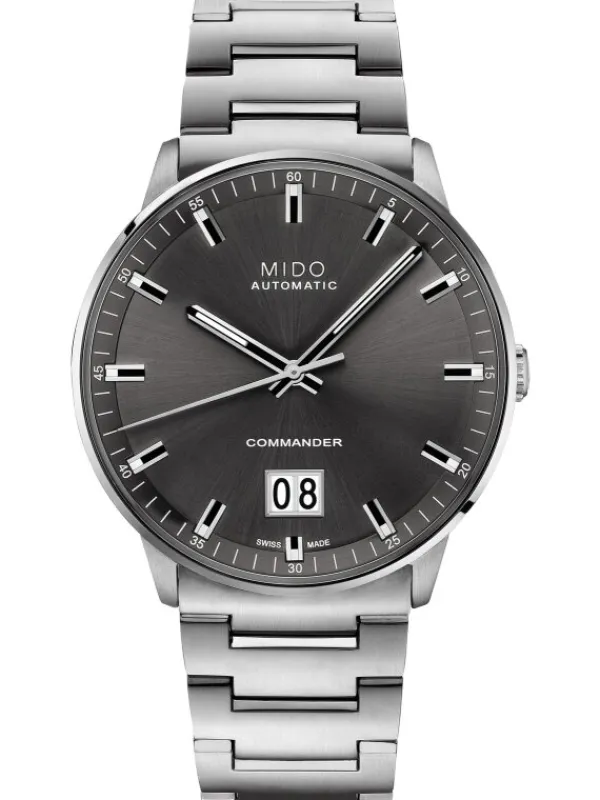 MIDO Herrenuhren-COMMANDER II Automatic Big Date, grey, Metallarmband M021.626.11.061.00