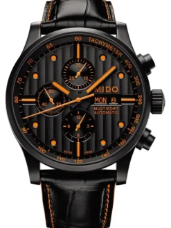 MIDO Herrenuhren-MULTIFORT Automatic CHRONO Valjoux, black/orange M005.614.36.051.22