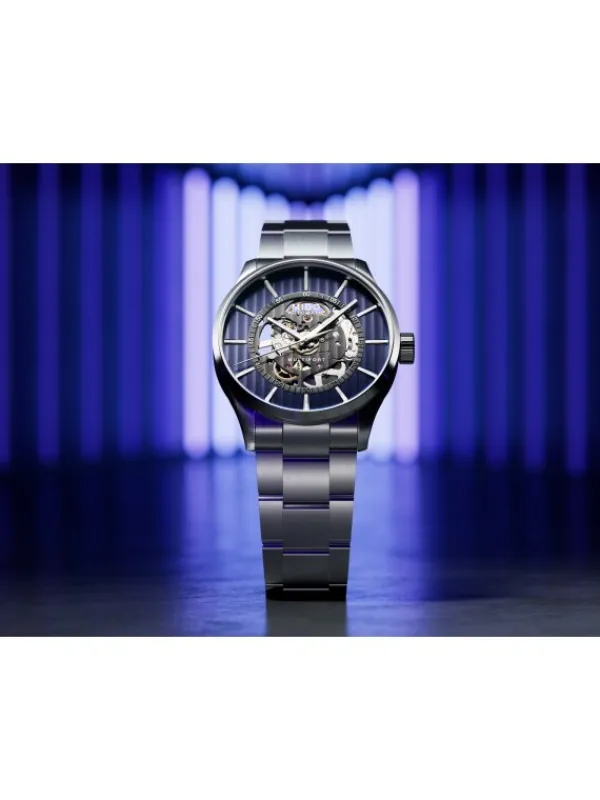 MIDO Herrenuhren-Multifort Skeleton Vertigo Blau M038.436.11.041.00
