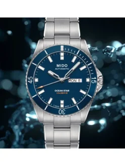 MIDO Herrenuhren-Ocean Star CAPTAIN Automatic Caliber 80, blue M026.430.11.041.00