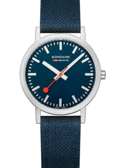 MONDAINE Herrenuhren | Damenuhren-Classic 36 mm, gebürstet, blau A660.30314.40SBD