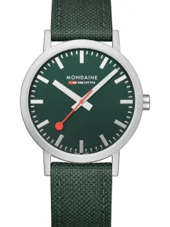 MONDAINE Herrenuhren-Classic 40 mm, gebürstet, grün A660.30360.60SBF
