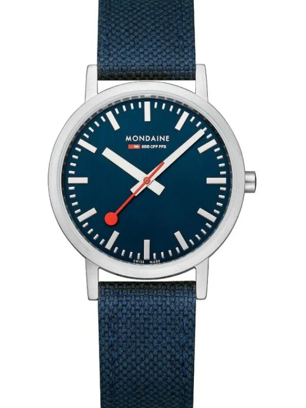 MONDAINE Herrenuhren | Damenuhren-Classic 36 mm, gebürstet, blau A660.30314.40SBD
