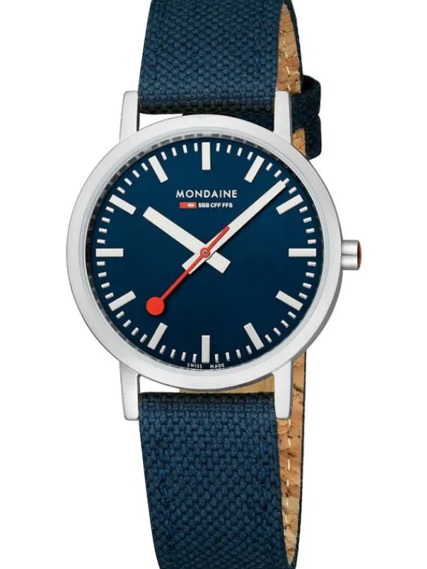 MONDAINE Herrenuhren | Damenuhren-Classic 36 mm, gebürstet, blau A660.30314.40SBD