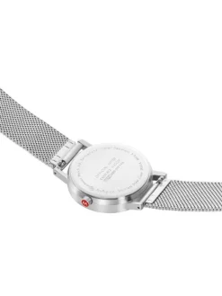 MONDAINE Herrenuhren | Damenuhren-Classic 36 mm, gebürstet, grün, Milanese A660.30314.60SBJ