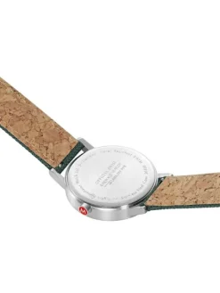 MONDAINE Herrenuhren-Classic 40 mm, gebürstet, grün A660.30360.60SBF
