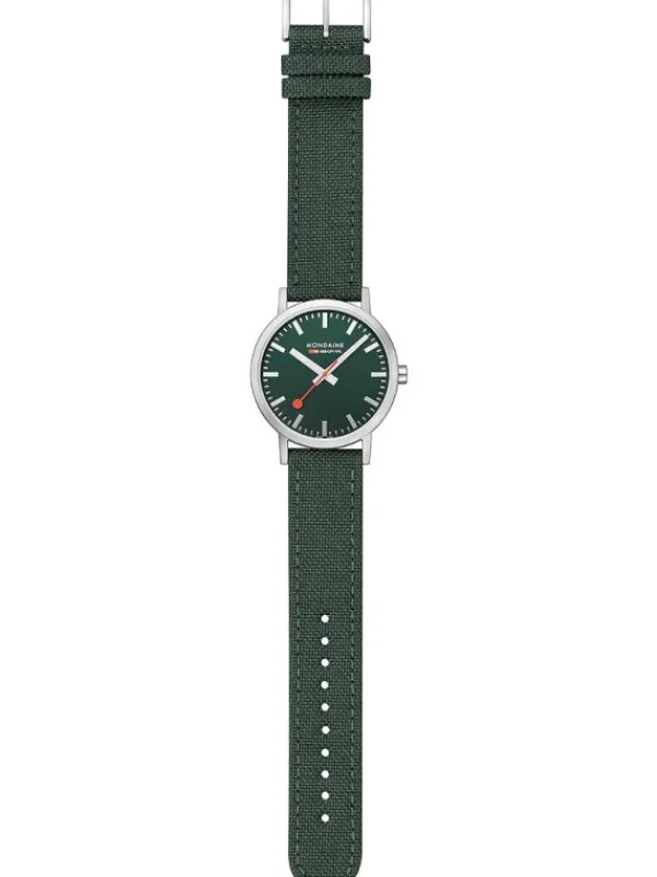 MONDAINE Herrenuhren-Classic 40 mm, gebürstet, grün A660.30360.60SBF