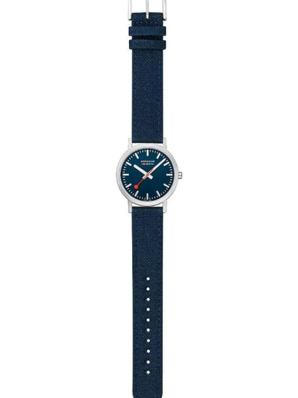 MONDAINE Herrenuhren | Damenuhren-Classic 36 mm, gebürstet, blau A660.30314.40SBD