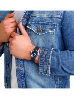MONDAINE Herrenuhren | Damenuhren-Classic 36 mm, gebürstet, blau A660.30314.40SBD
