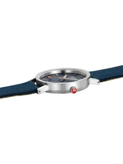 MONDAINE Herrenuhren | Damenuhren-Classic 36 mm, gebürstet, blau A660.30314.40SBD